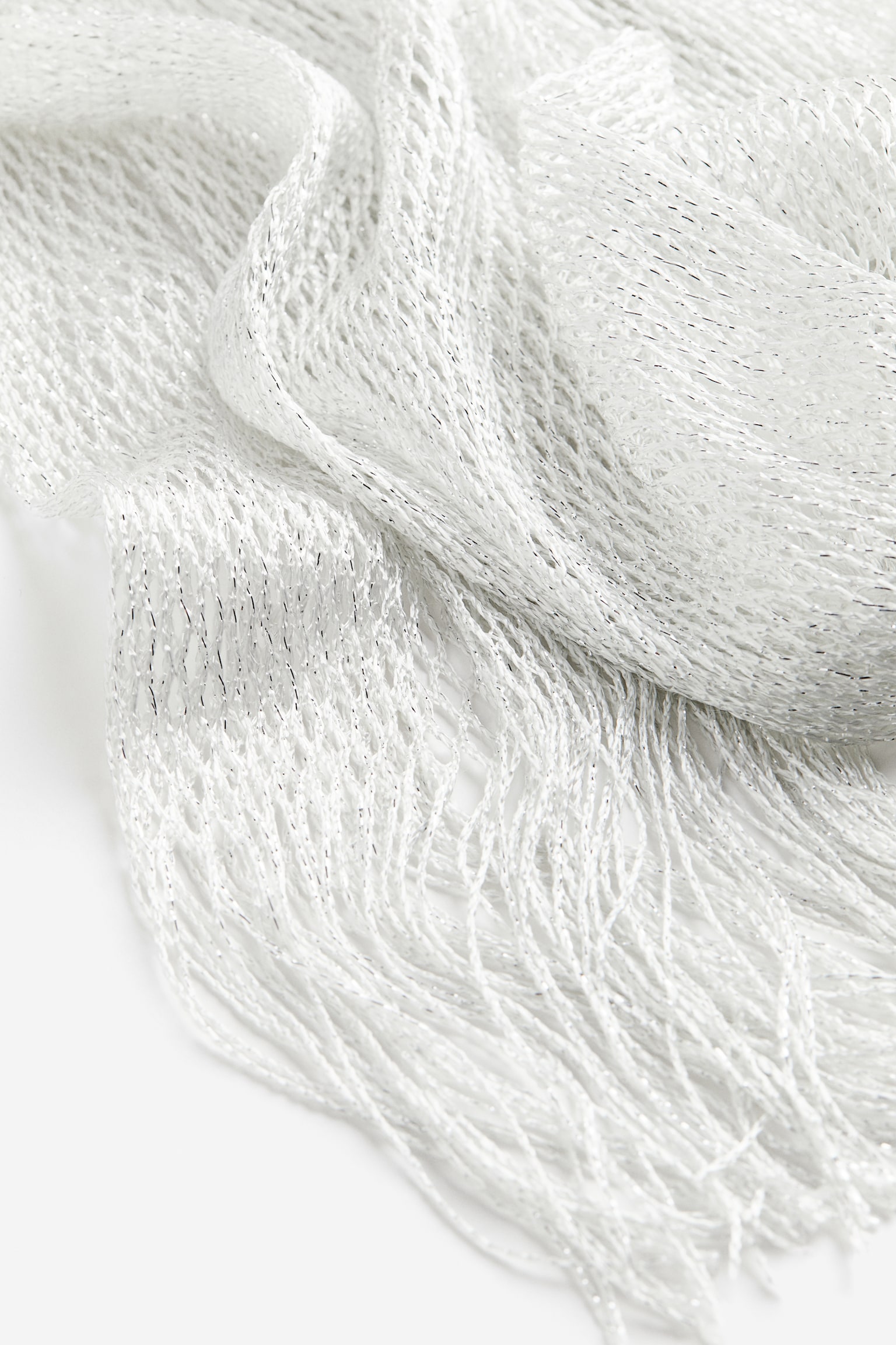 Glittery net scarf - White - 2