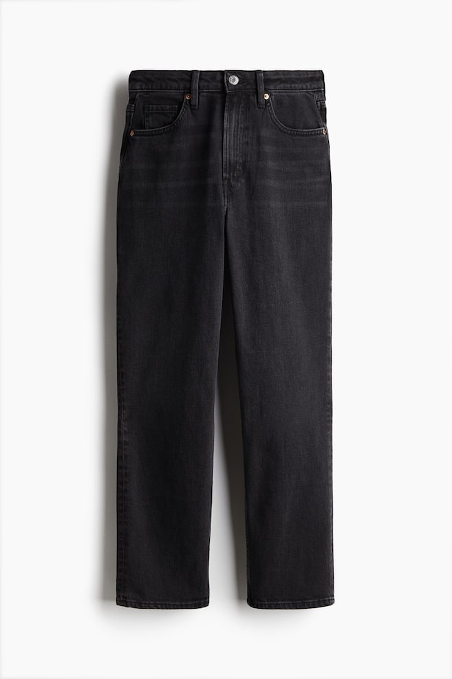 Curvy Fit Slim Straight High Ankle Jeans - Black/Light denim blue - 1