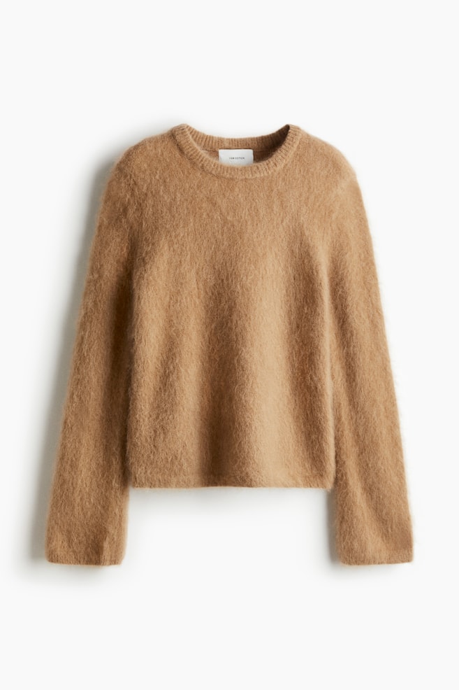Mohair-blend jumper - Dark beige/Dark grey marl/Cream/Black/Bright blue - 1