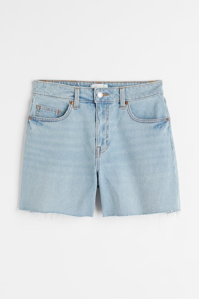 Denim shorts High Waist - High waist - Short - Light denim blue ...