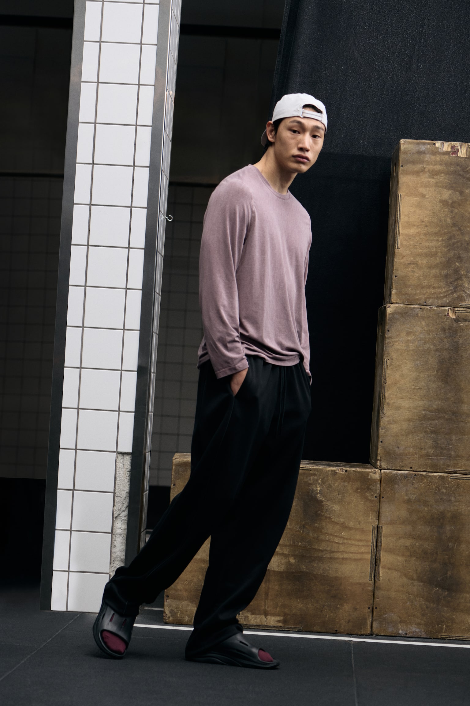 חולצת ספורט עם שרוולים ארוכים Regular Fit DryMove™ - סגול מאובק - 1