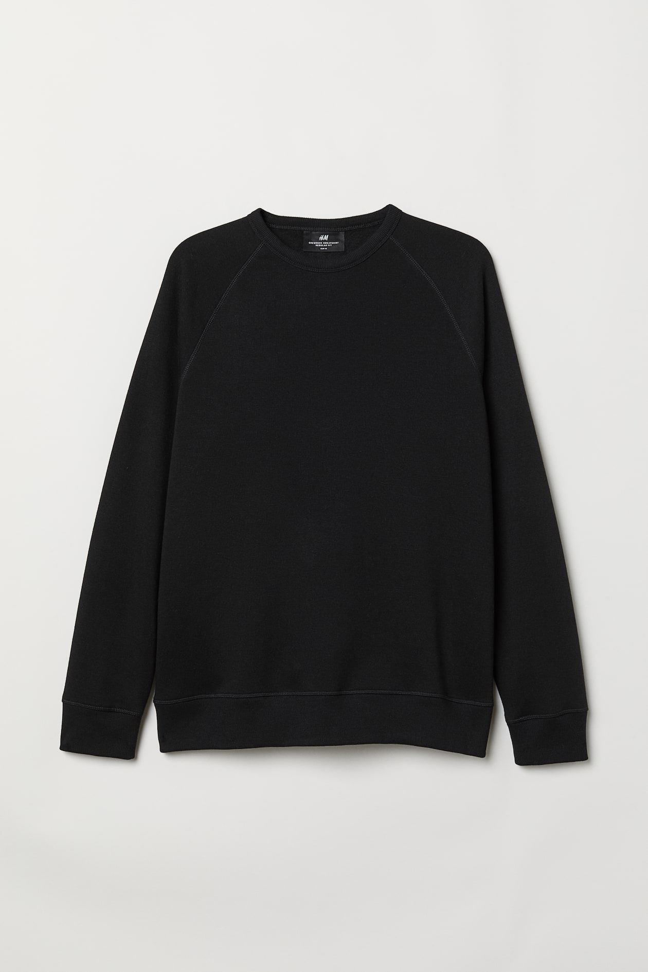 Regular Fit Sweatshirt - Crew-neck - Long sleeve - Black - Men | H&M US