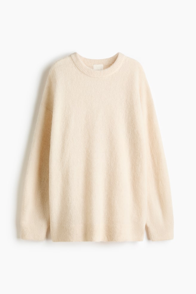 Oversized alpaca-blend jumper - Light beige/Dark plum purple/Brown/Dusty blue marl/Dark grey marl - 1
