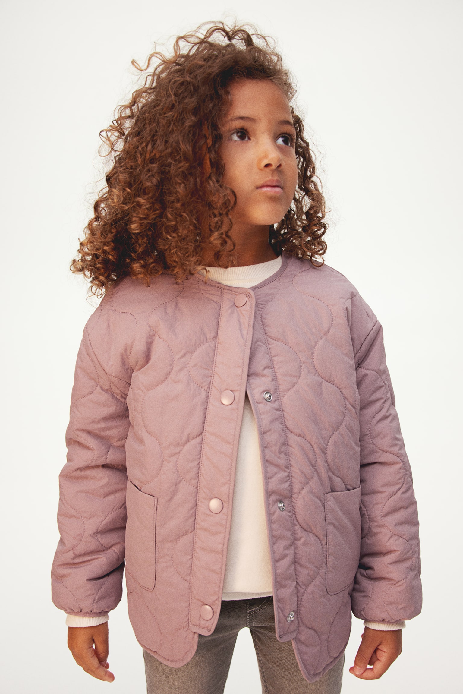 Quilted jacket - Dusty pink/White/Spotted - 2