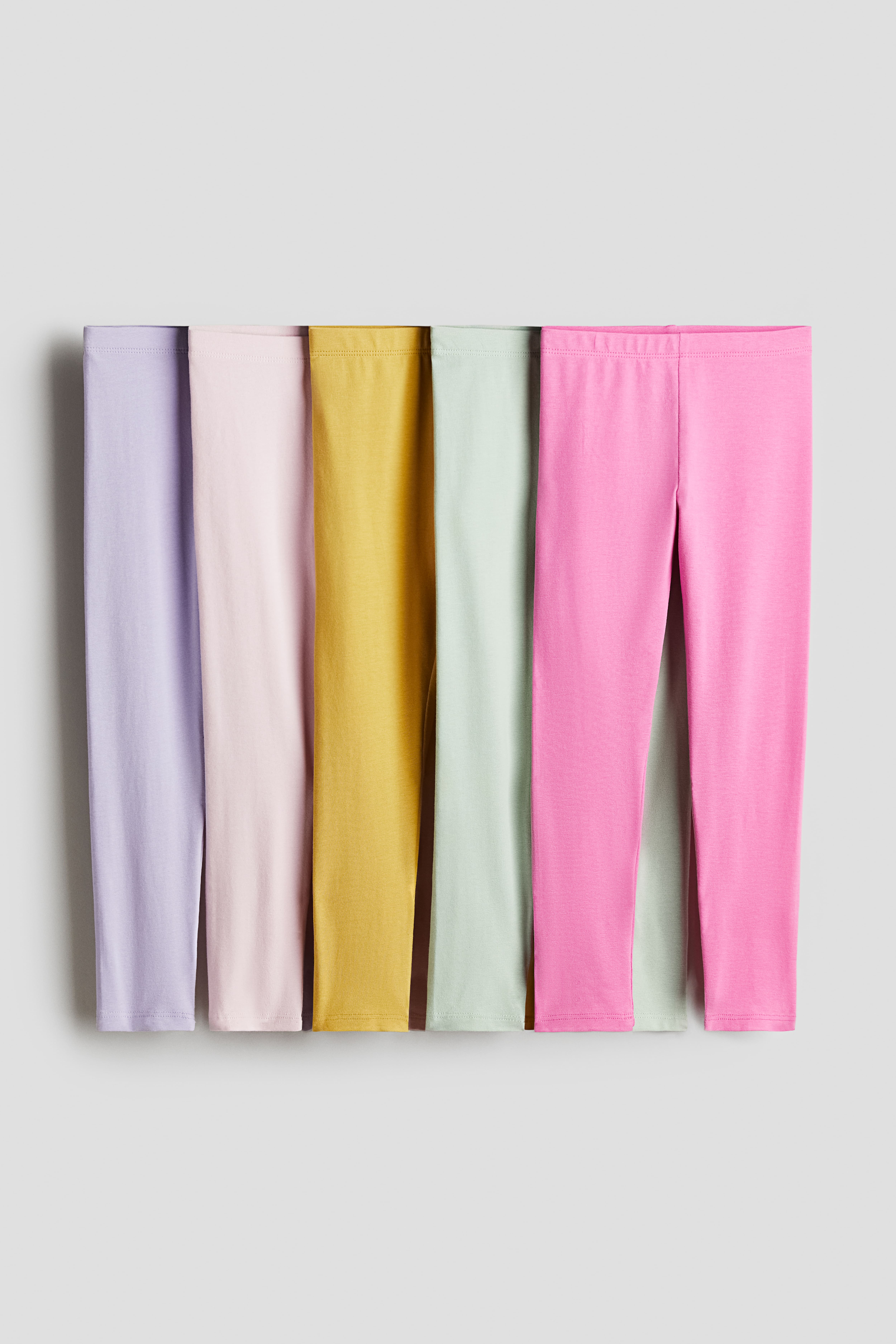 5 pack Jersey Leggings Pink purple yellow Kids H M CA