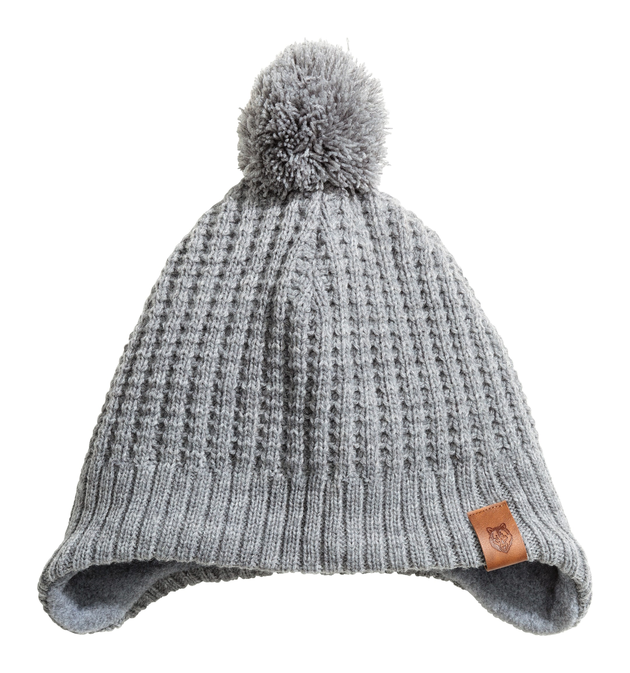 View larger image: Fleece-lined hat with earflaps - Grey marl - Kids | H&M GB 1