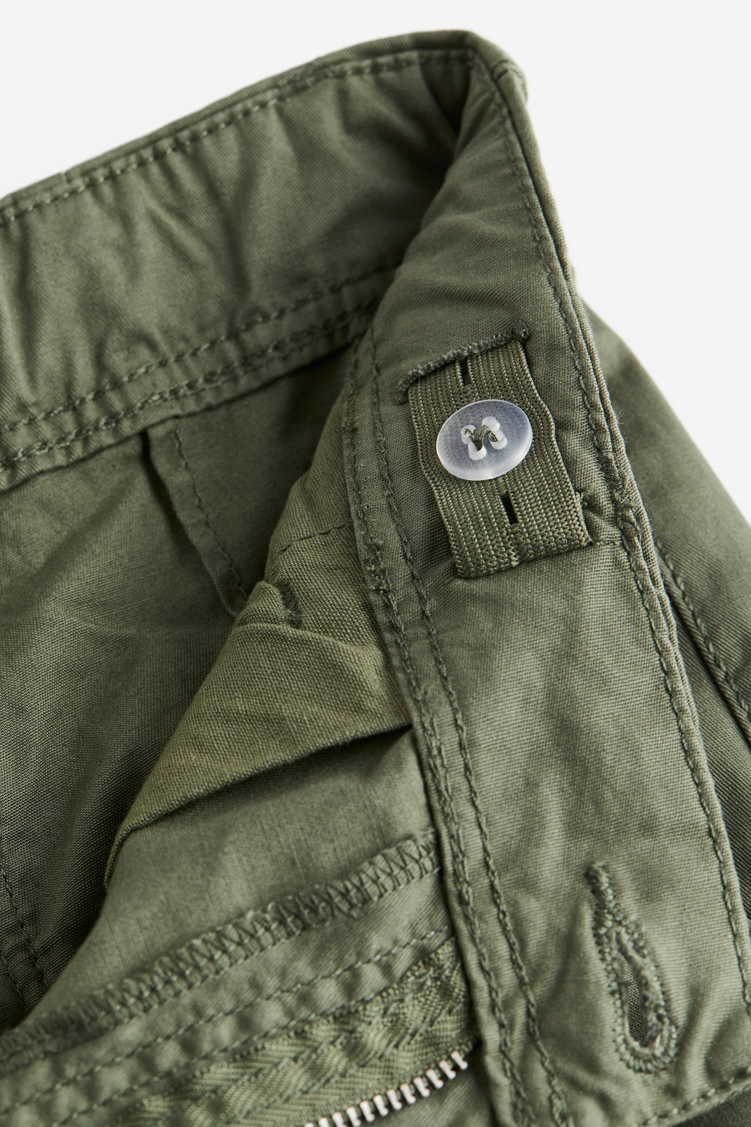 Cotton Cargo Pants - Dark khaki green/Beige/Black/Dark beige/Cream - 4