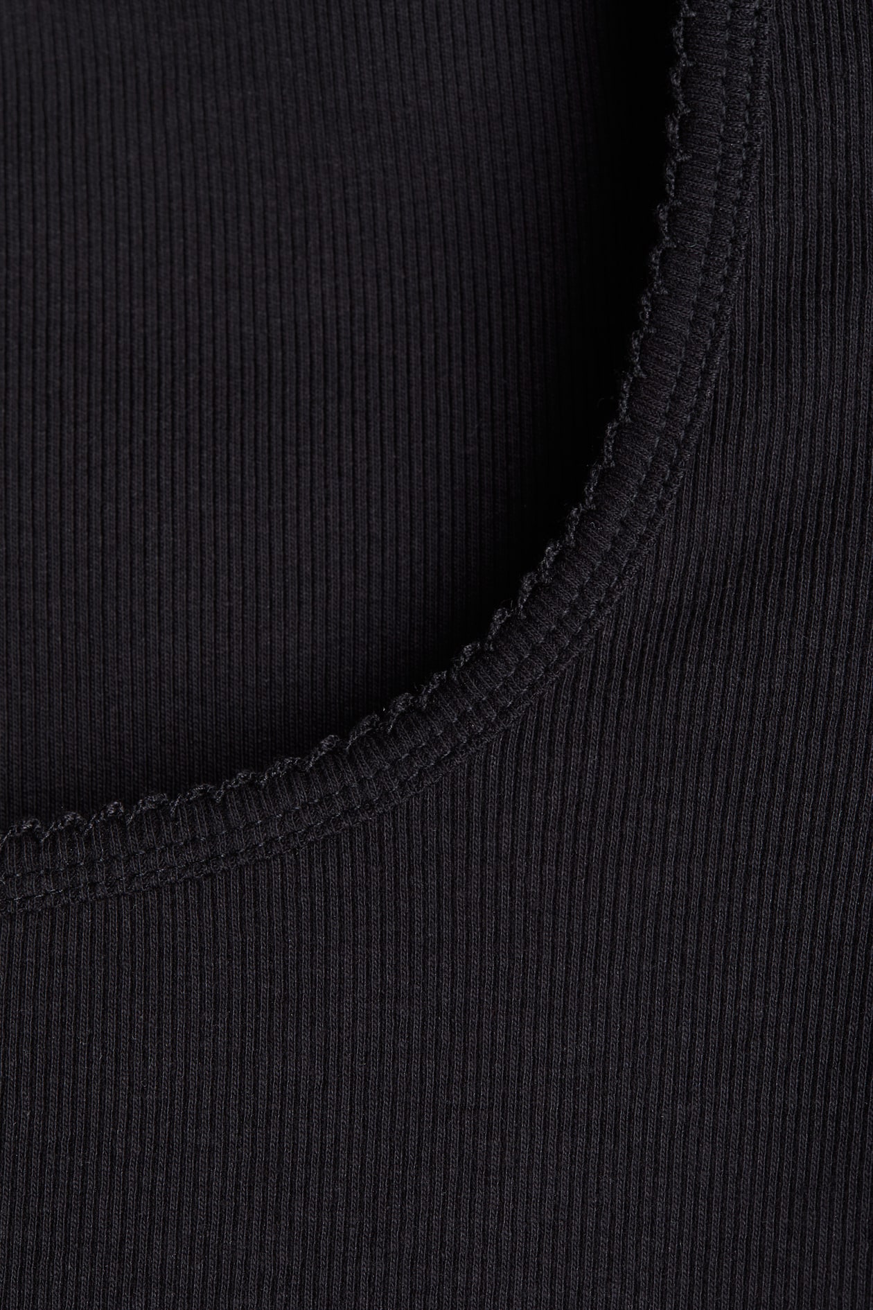 Picot-Trimmed Ribbed T-Shirt - image 4