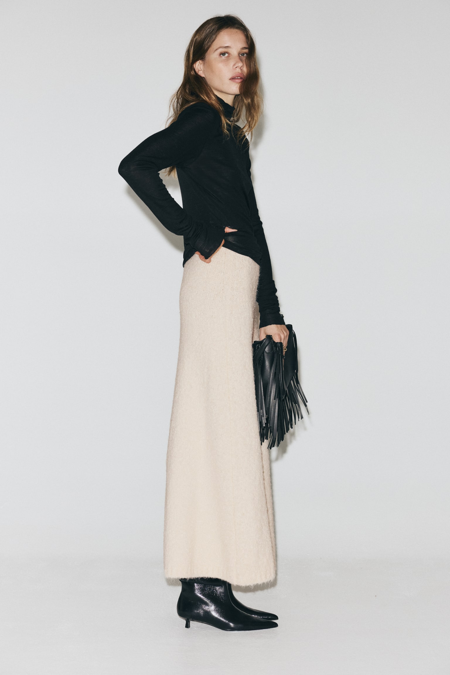 Bouclé skirt - Cream - 5