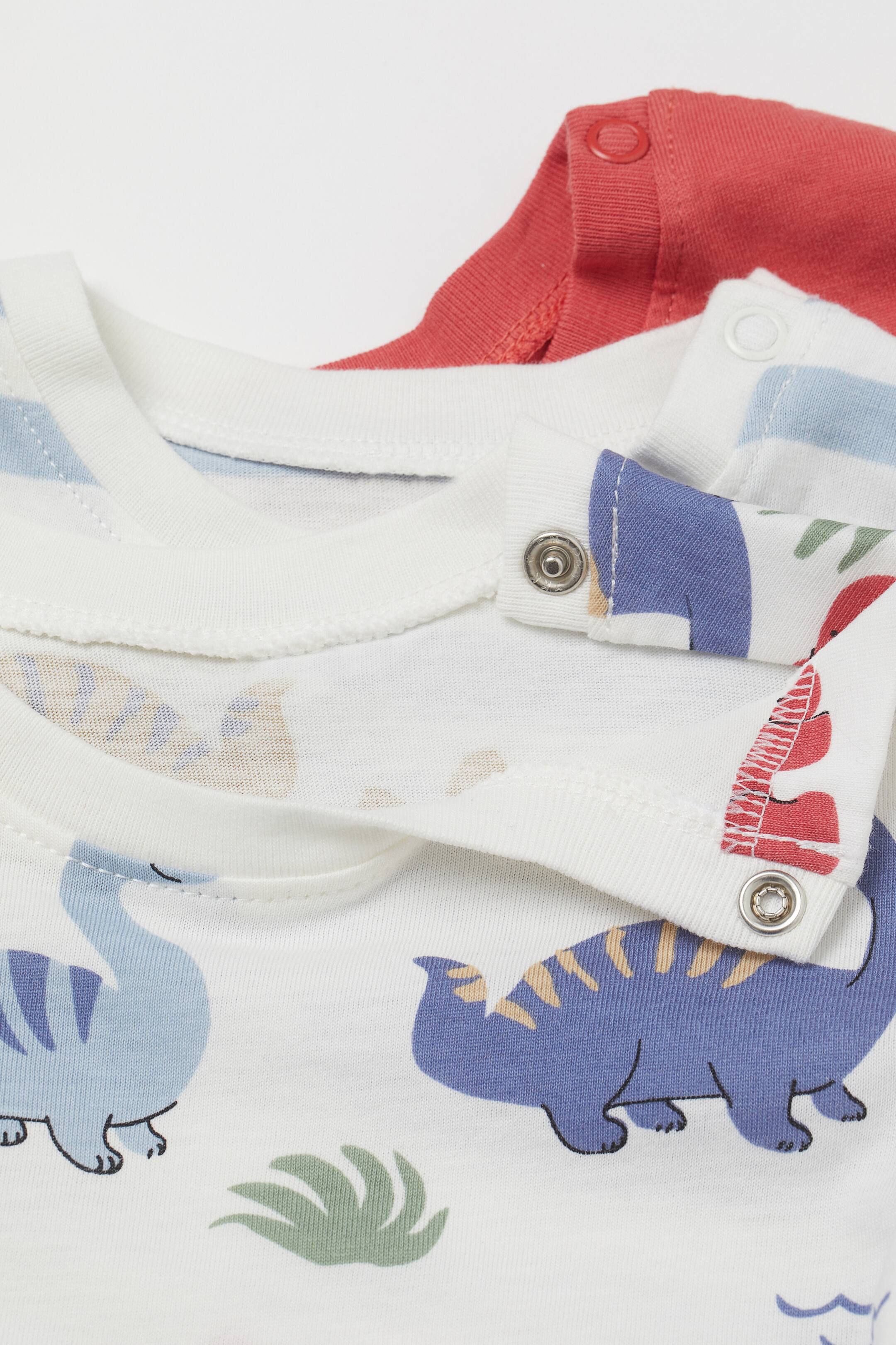 Ingrandisci l'immagine: T-shirt, 3 pz - Bianco/dinosauri - BAMBINO | H&M CH 2