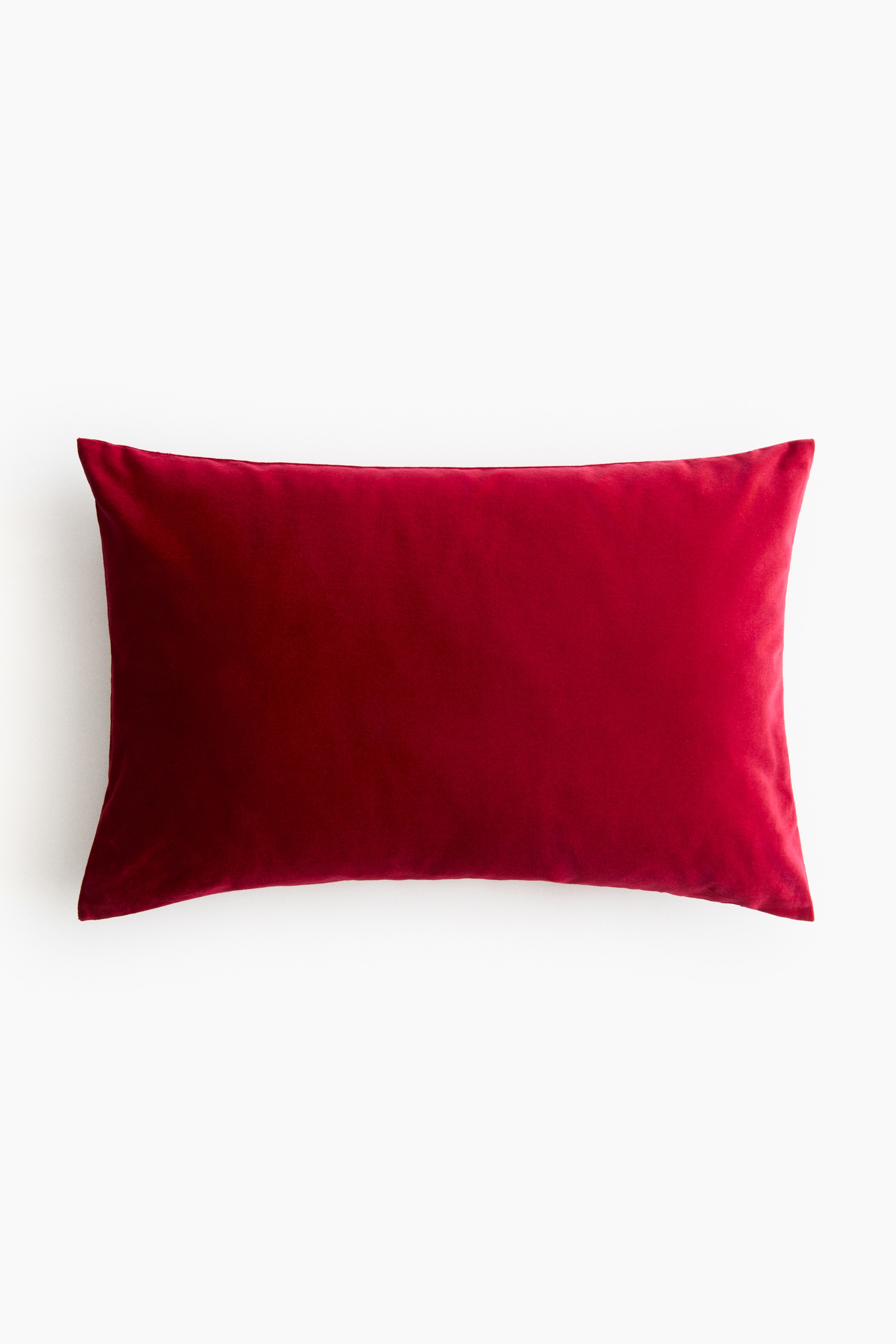 H&M Home  - Cotton velvet cushion cover - Dark red - size: 40x60