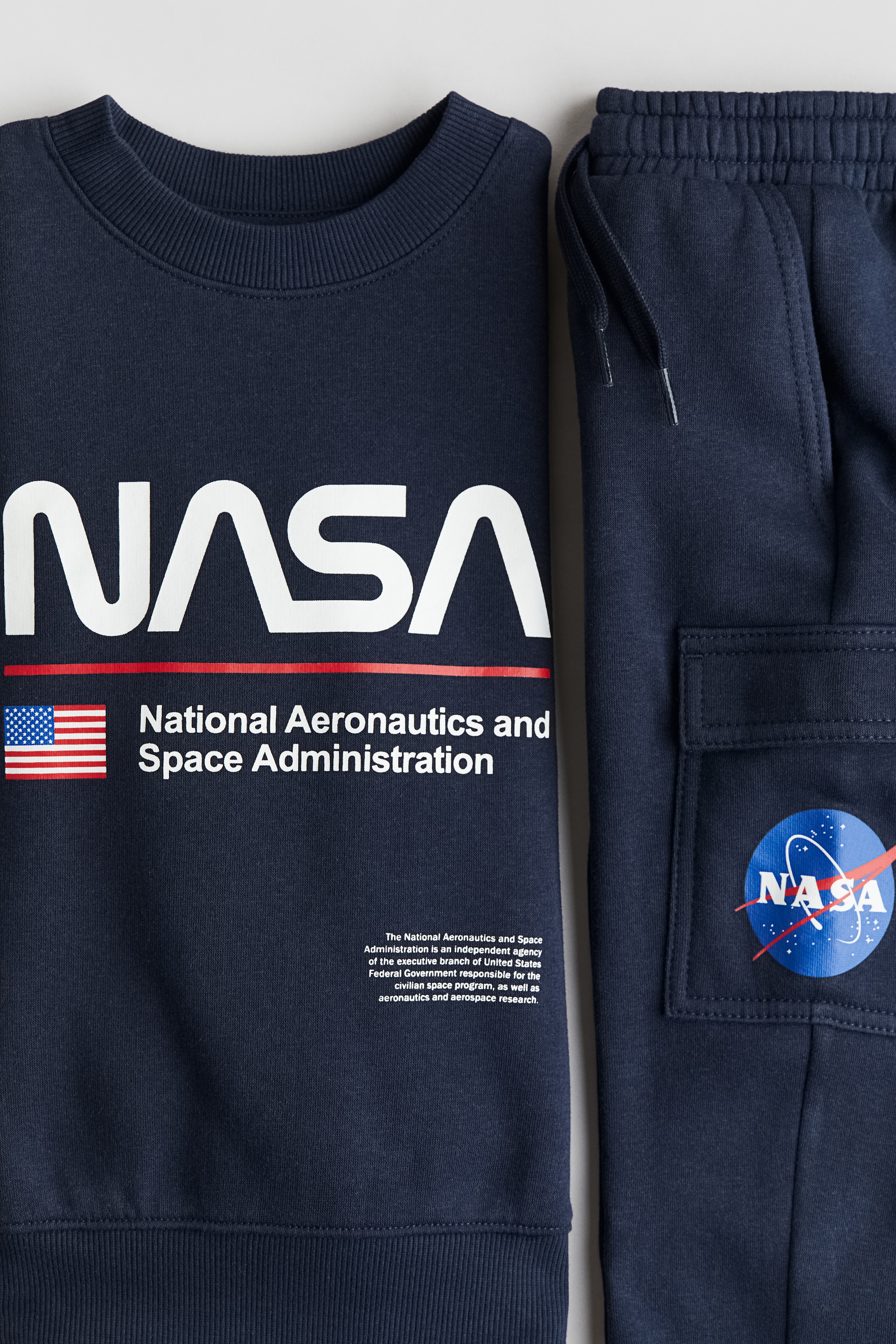 2-piece Sweatsuit - Navy blue/NASA - Kids | H\u0026M US