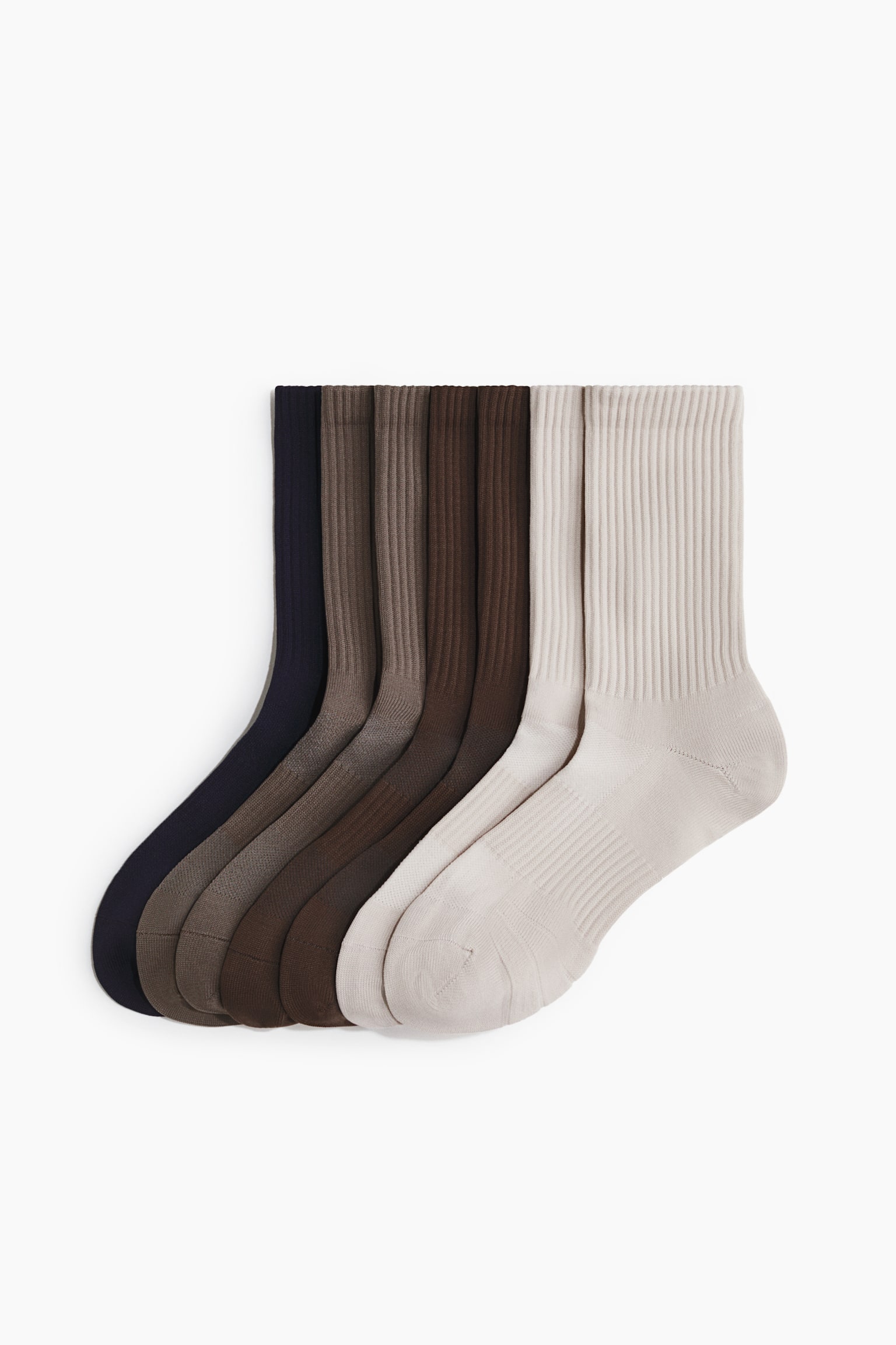 Lot de 7 paires de chaussettes de sport DryMove🅪 - Café foncé/Blanc/Noir