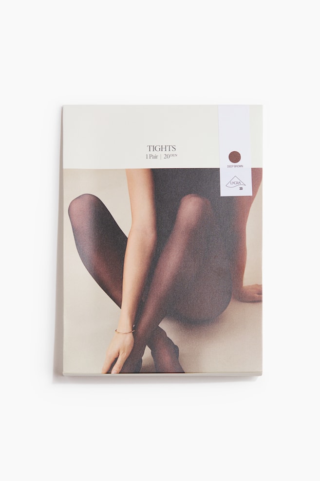 Medias con Lycra® 20 deniers - Marrón intenso/Negro - 1