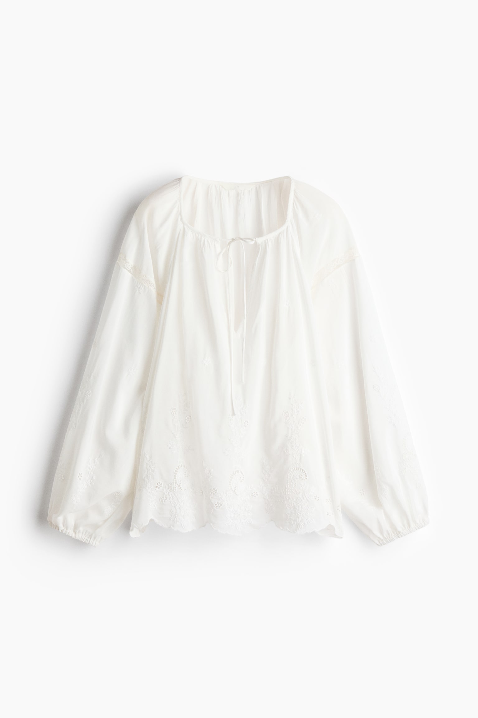 Broderie anglaise blouse - White - 1