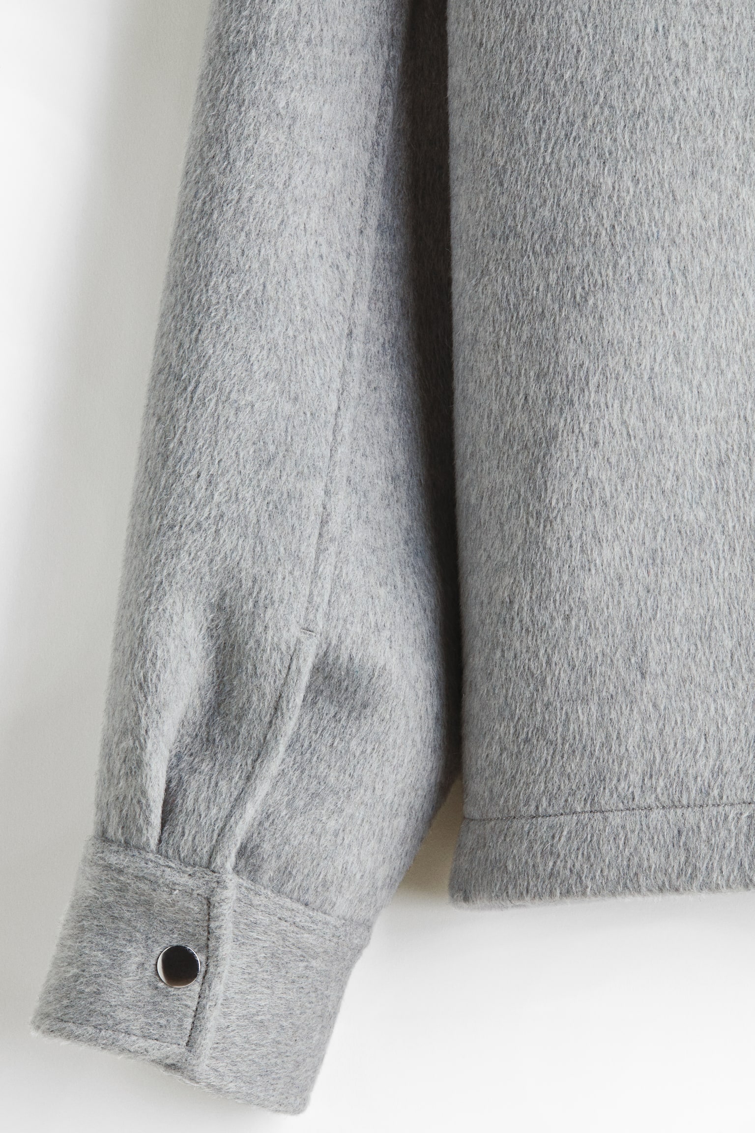 Wool-blend overshirt - Light grey/Black - 4