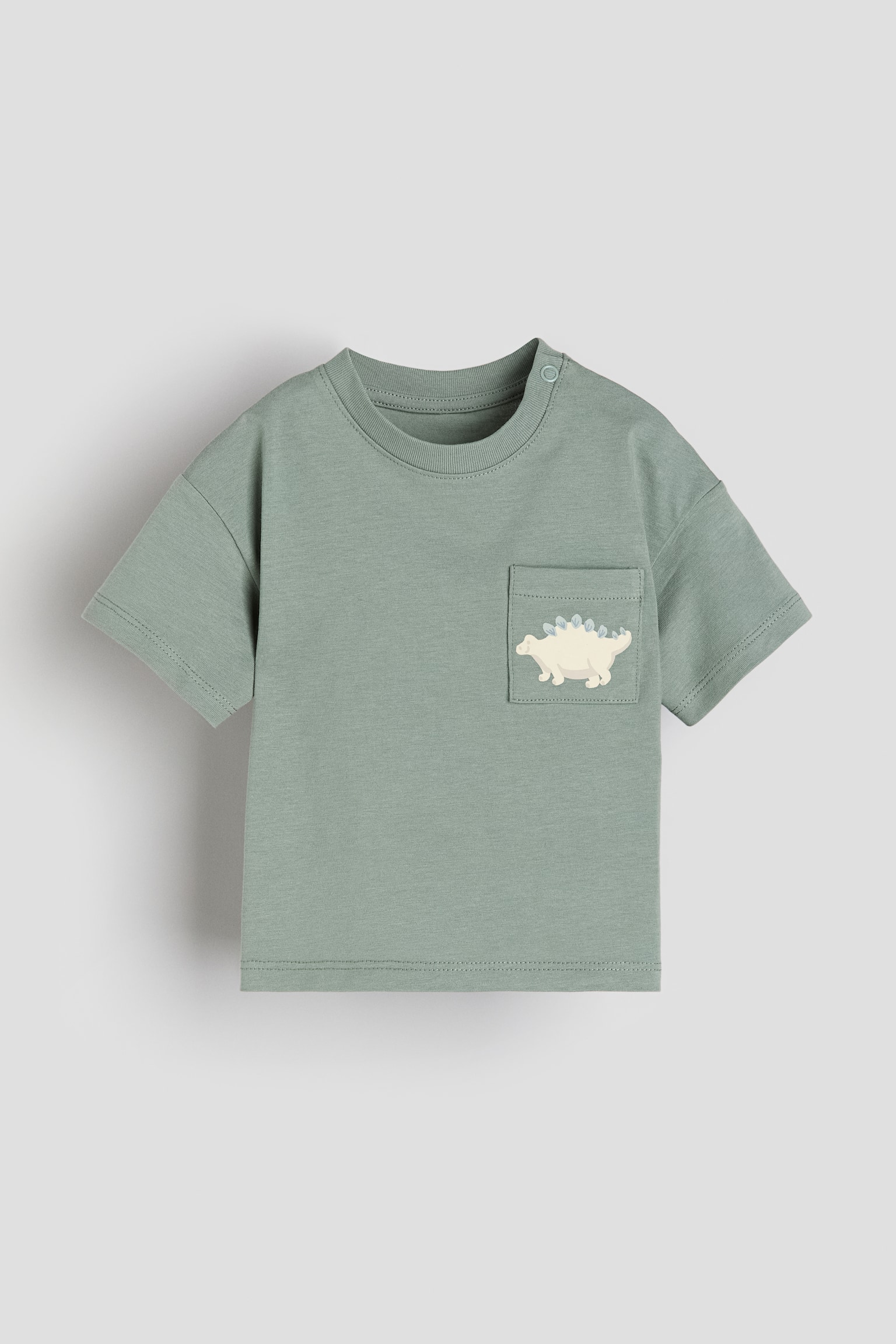 Cotton Jersey Tee - Green/Dinosaur/White/Palm trees/White/Sea lions/Light beige/Vehicles/Light blue/Sailboat/Peach/Seashells/Dark grey/Holiday Paradise/White/Happy Days!/Mint green/Ice cream - 1