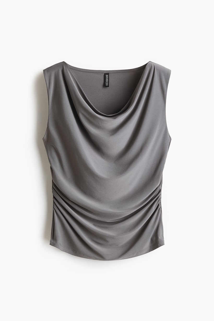 Women's High Neck Sleeveless Tank Top - Plain Pocket Cami Summer Blouse