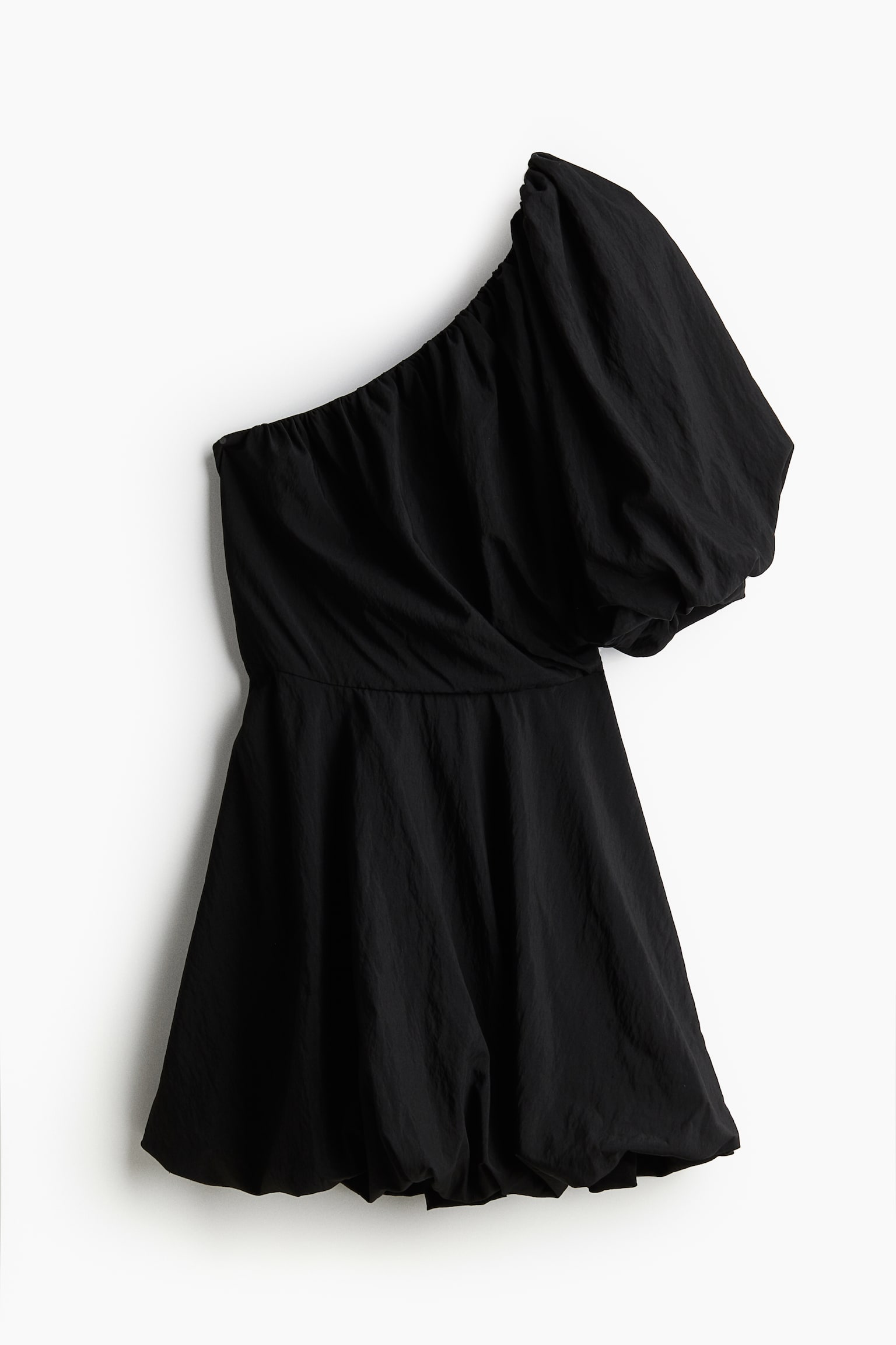 One-shoulder bubble-hem dress - Black/White - 2