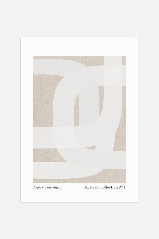Labyrinthe Blanc Poster-Blanc/beige - 1