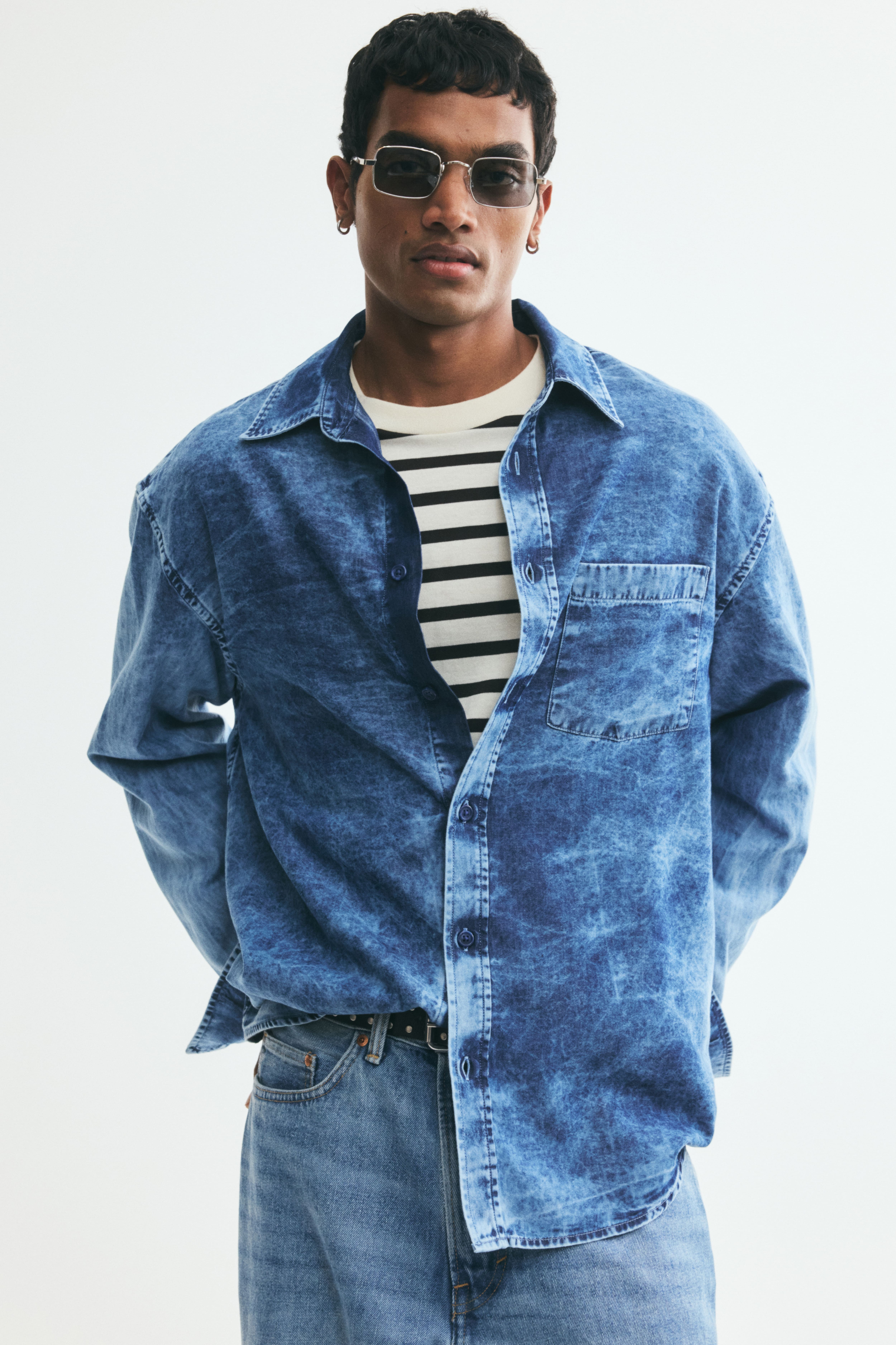 Relaxed-Fit Washed Denim Shirt