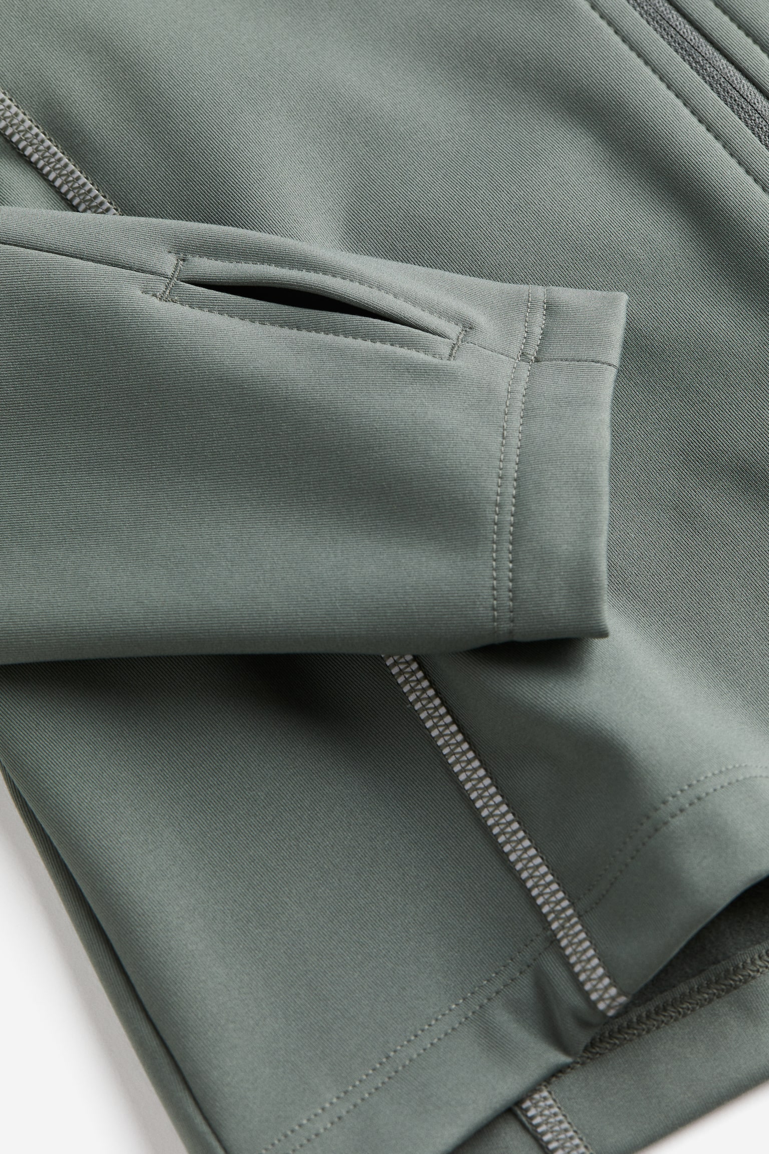 Warm Running Top In DryMove™ - Dark khaki green/Black - 4