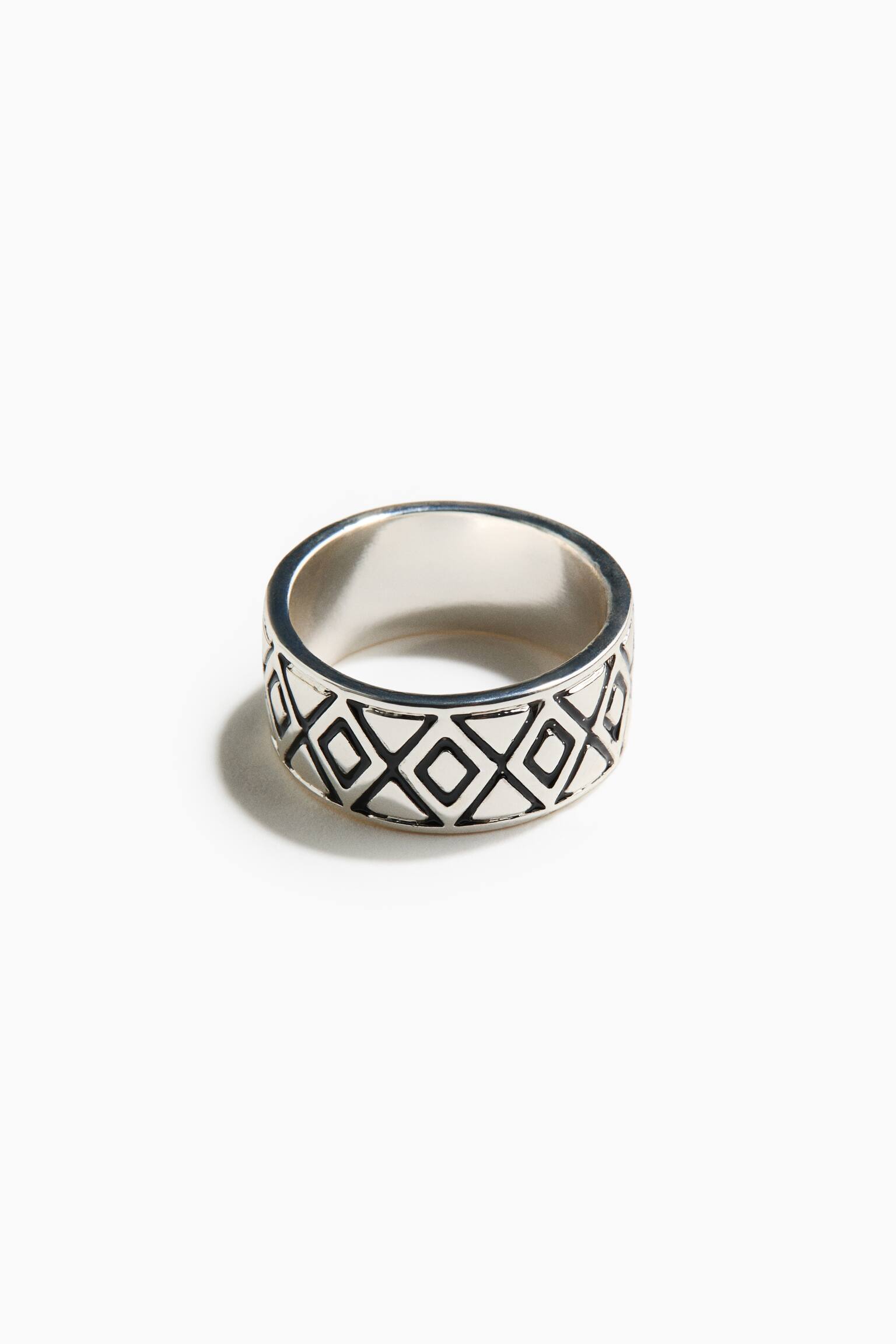 Patterned ring - Silver-coloured