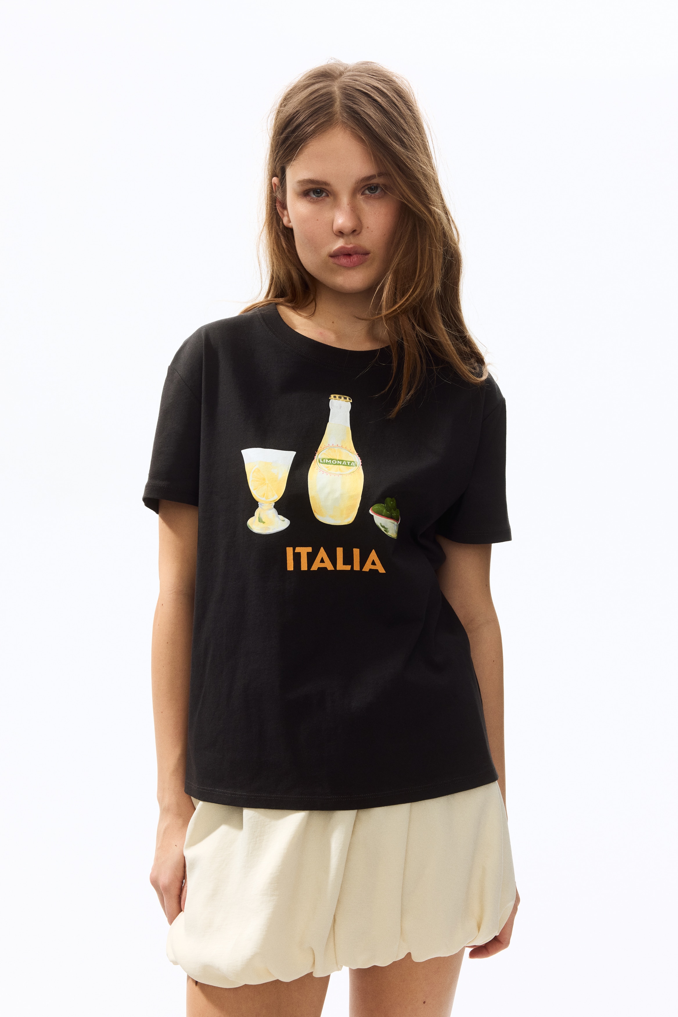 Printed T-shirt-Black/Italia