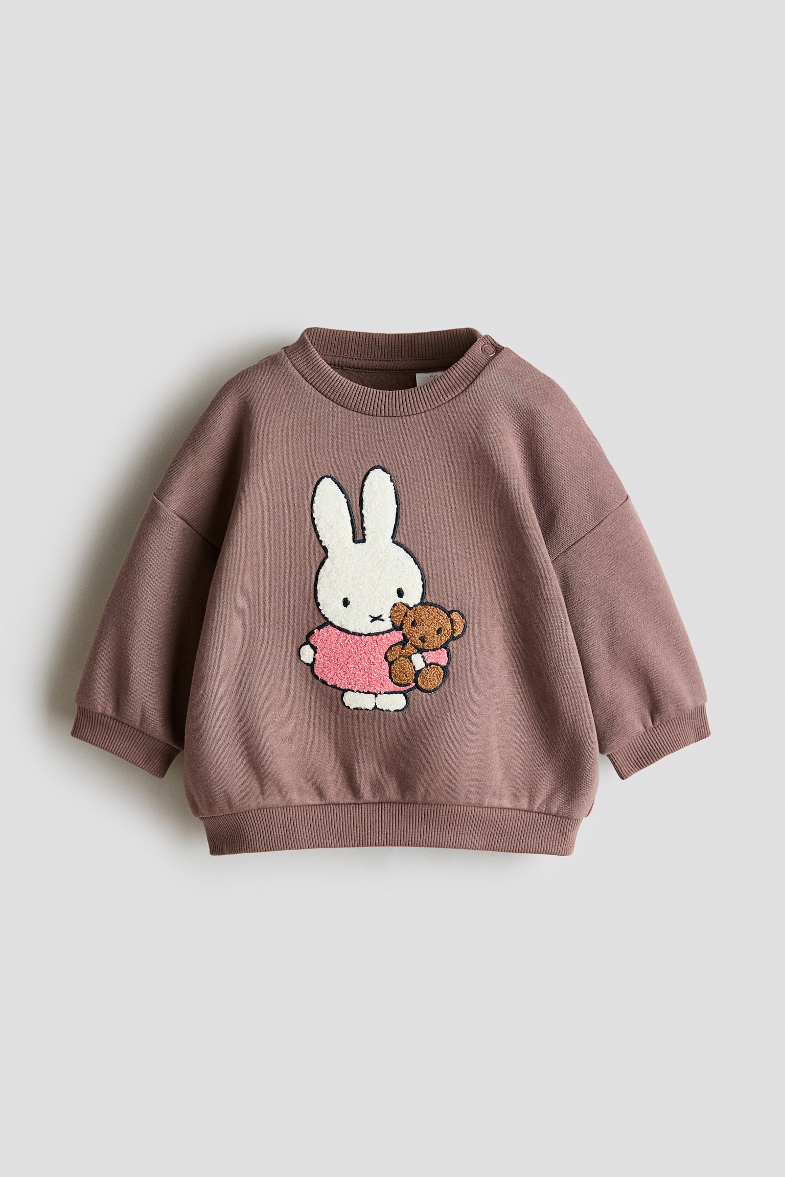 Appliqué Sweater - Brown/Miffy/Light beige/Minnie Mouse - 1