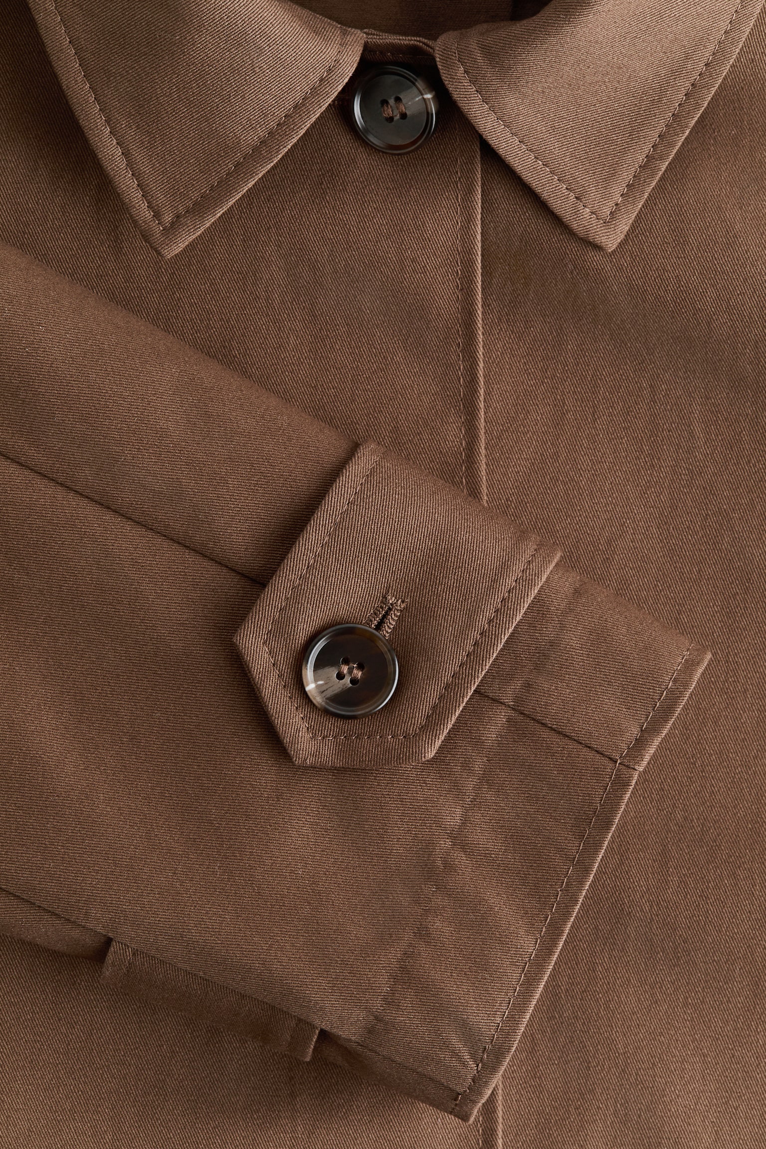 Trench-look cotton jacket - Dark beige - 2