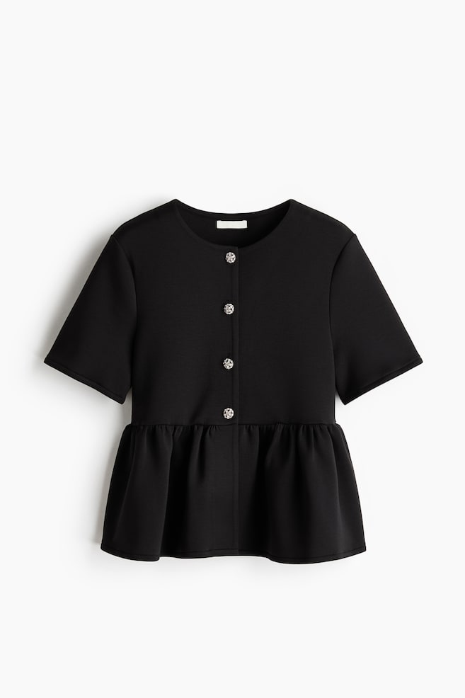 Peplumshirt - Schwarz/Rot - 1