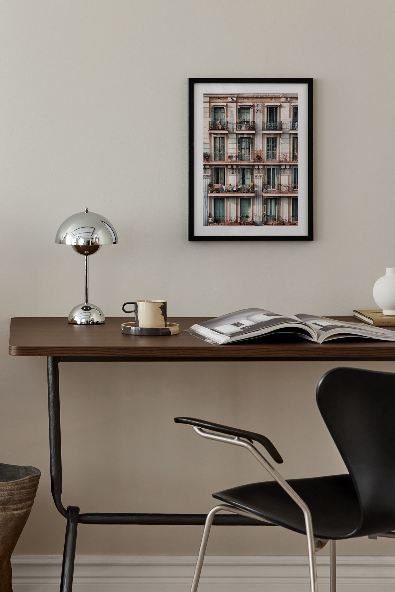 House In Barcelona Plakat - Blå/grå/hvid