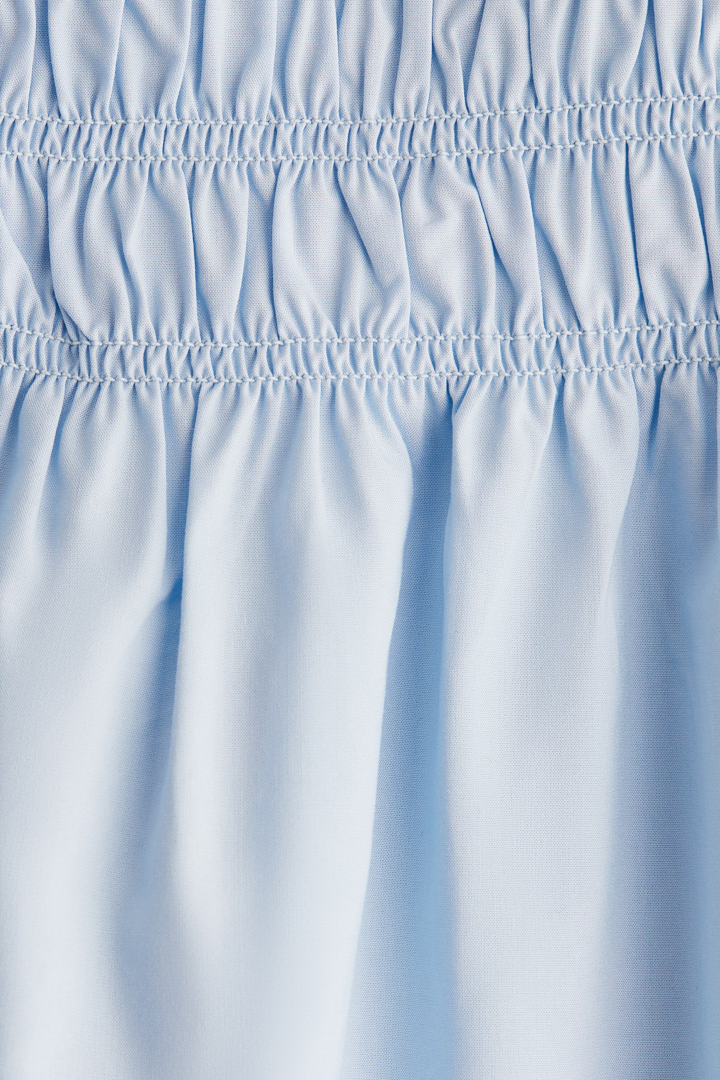 Smock-detail poplin dress