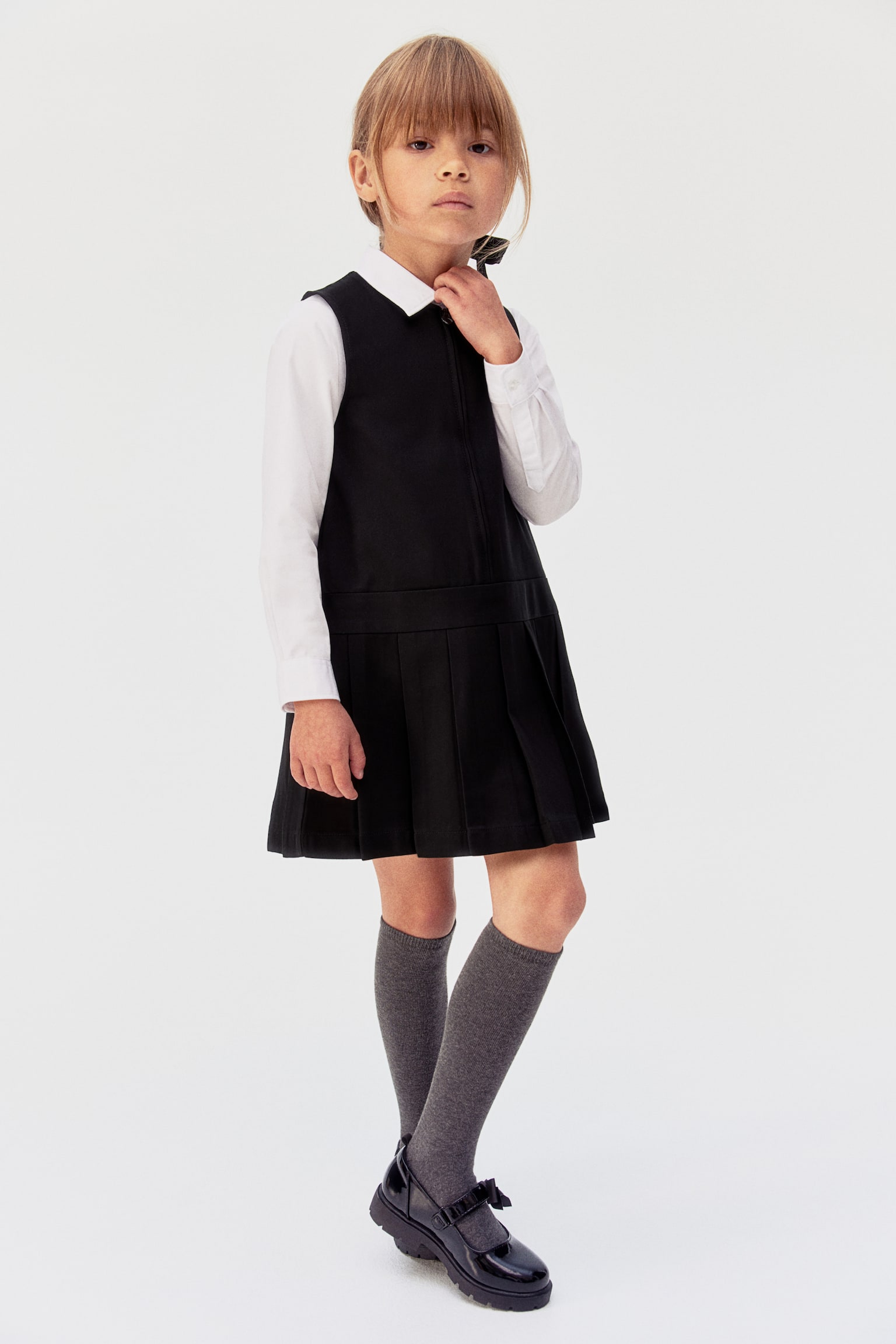 2-pack school dresses - Black/Dark grey/Navy blue - 1