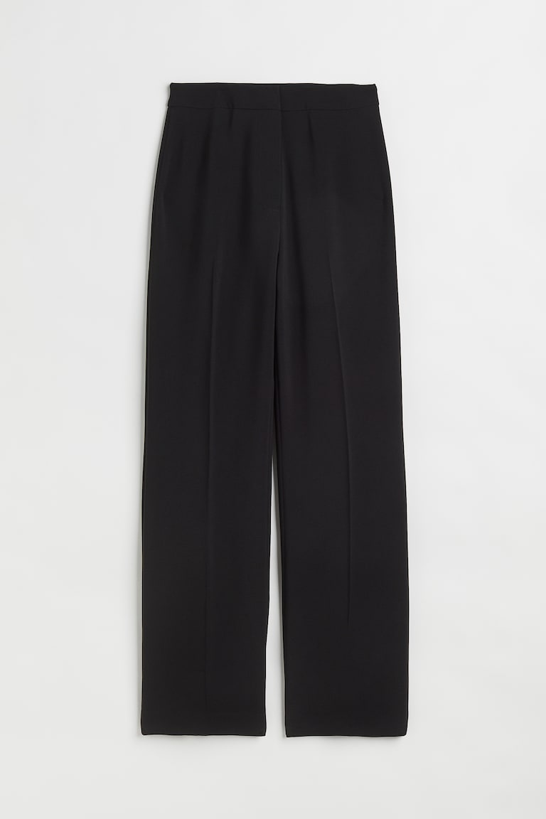 Wide trousers - High waist - Long - Black - Ladies | H&M GB