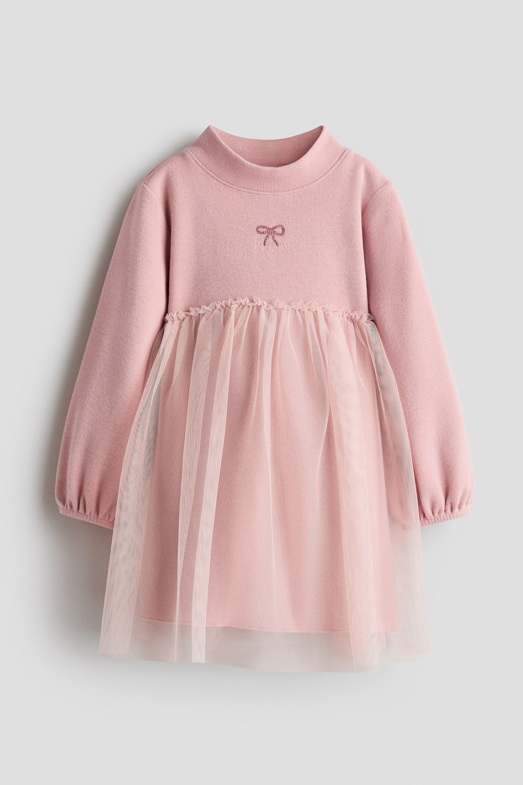 View larger image: Embroidery-detail tulle-skirt dress - Pink - Kids | H&M 1