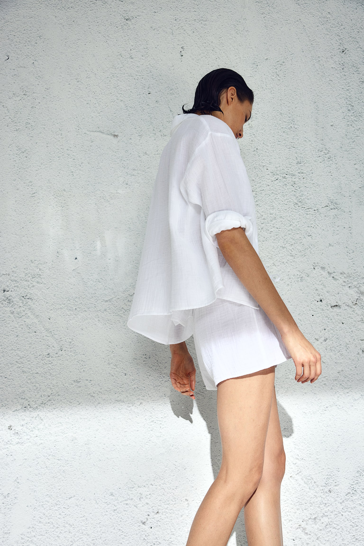 Pyjama shirt and shorts - White - 5