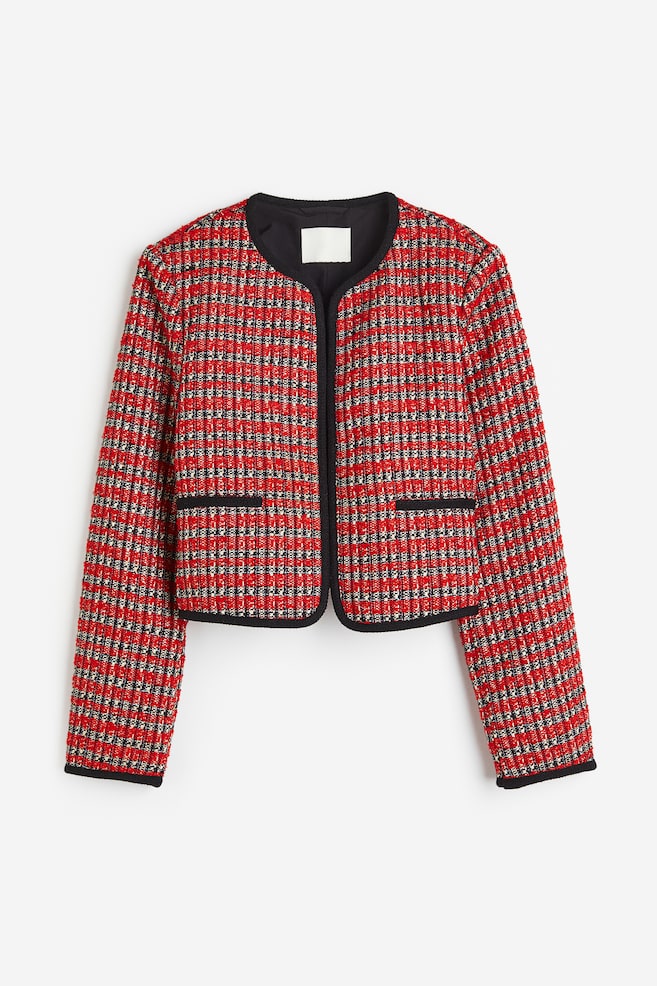 Textured-weave jacket - Red/Striped/Blue/Patterned - 2