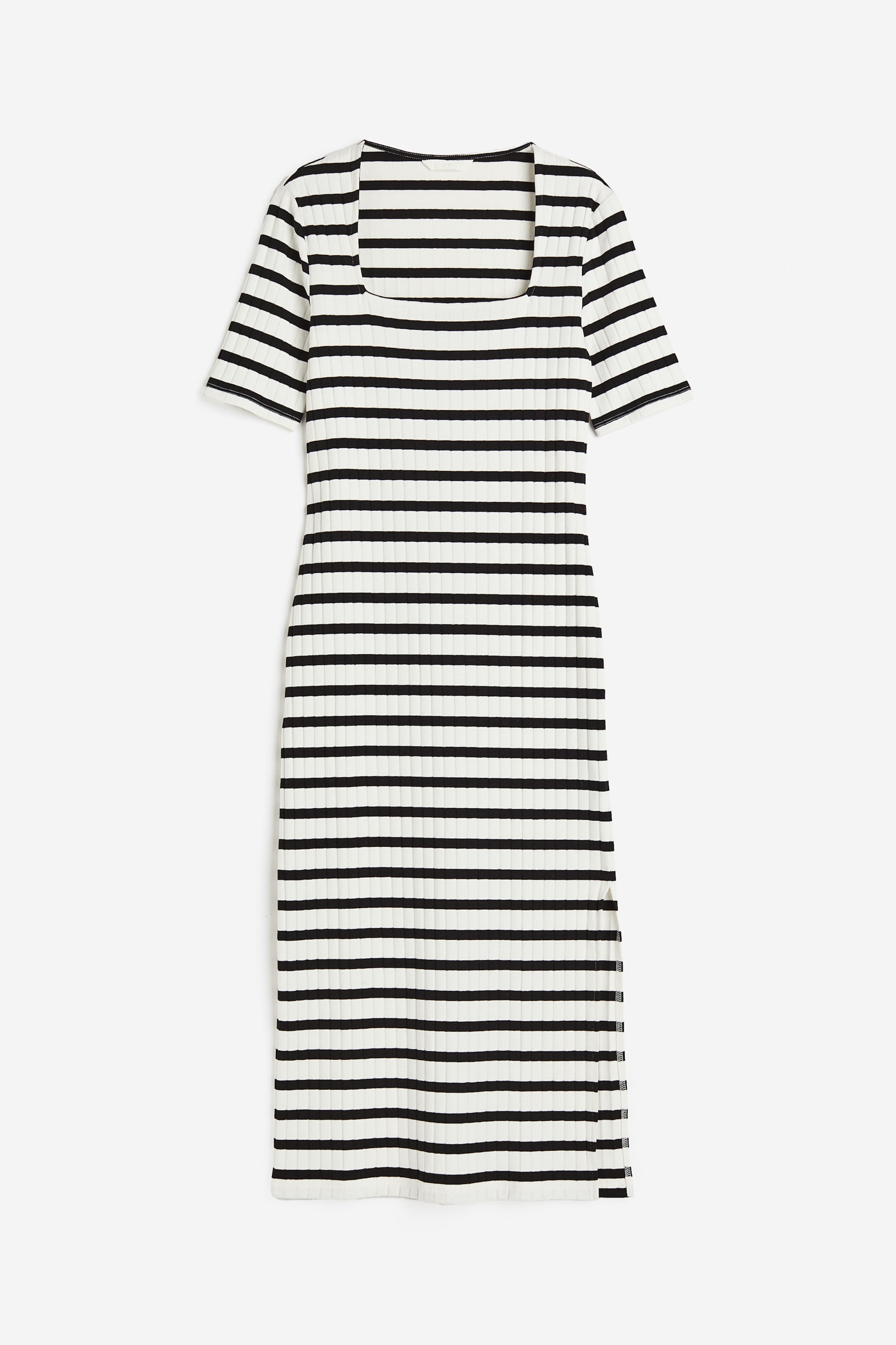 View larger image: Square-neck Bodycon Dress - Black/white striped - Ladies | H&M PH 1