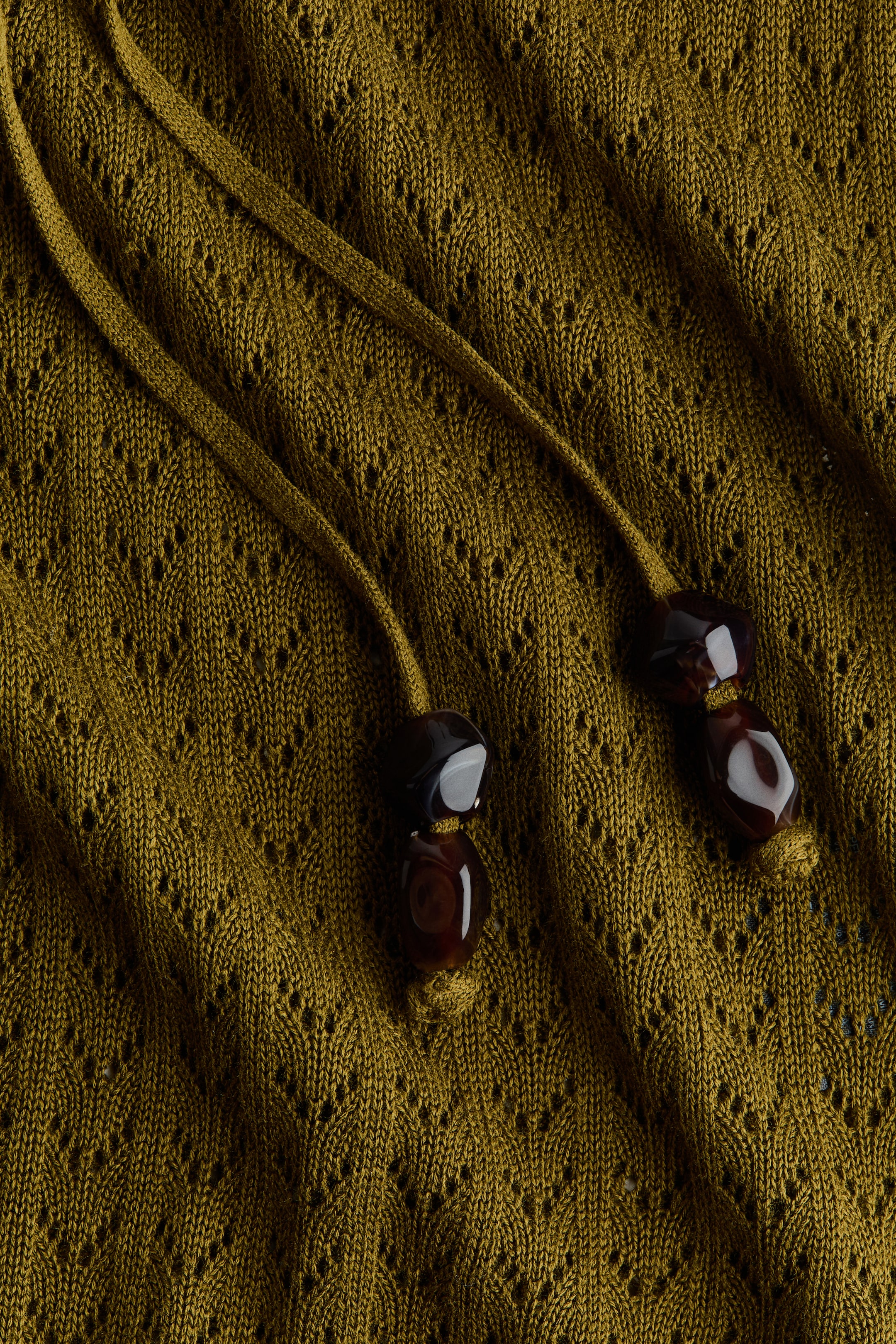 Haut en tricot pointelle avec liens à nouer