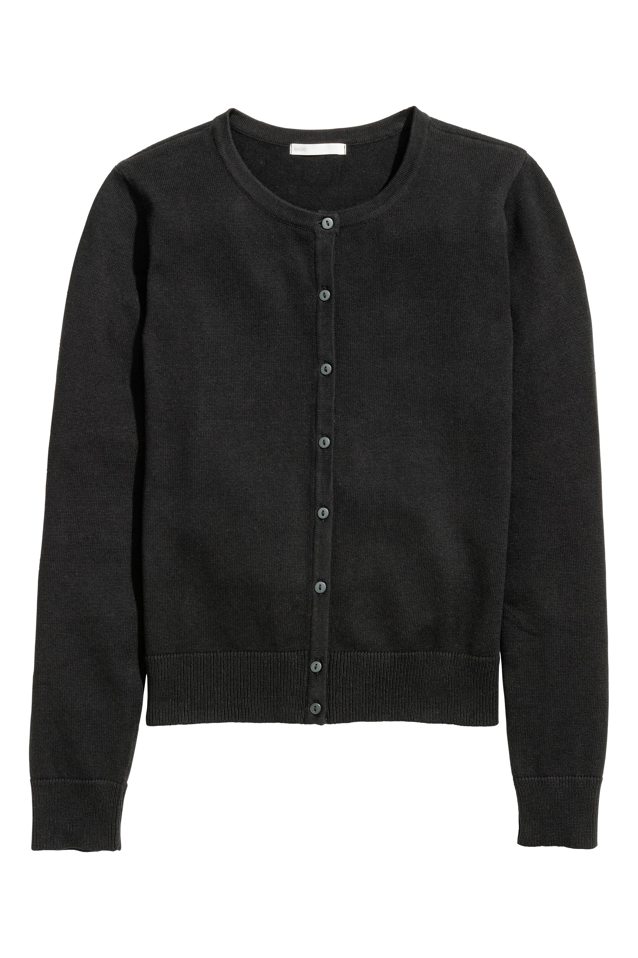 View larger image: Fine-knit cotton cardigan - Black - Ladies | H&M GB 1