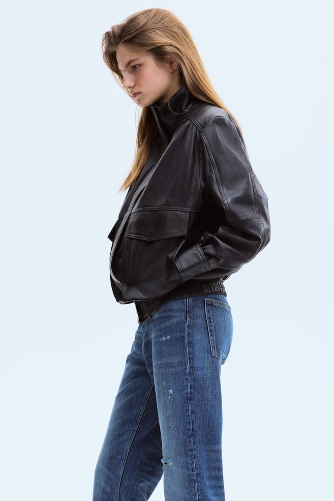 Straight High Waist Ankle Jeans-Denim blue - 6