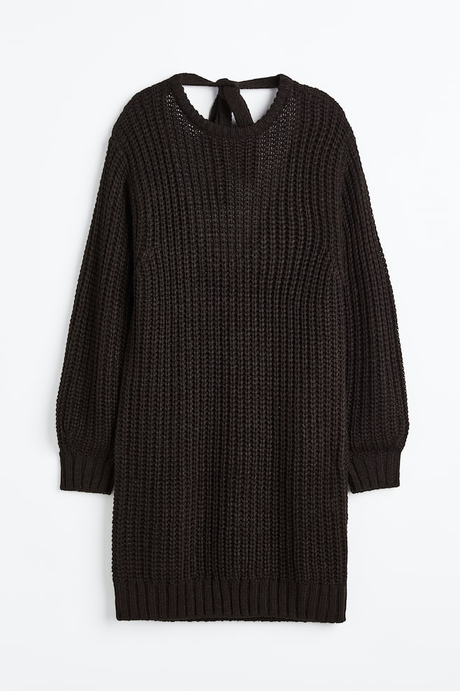 Open-backed knitted dress - Black - 2
