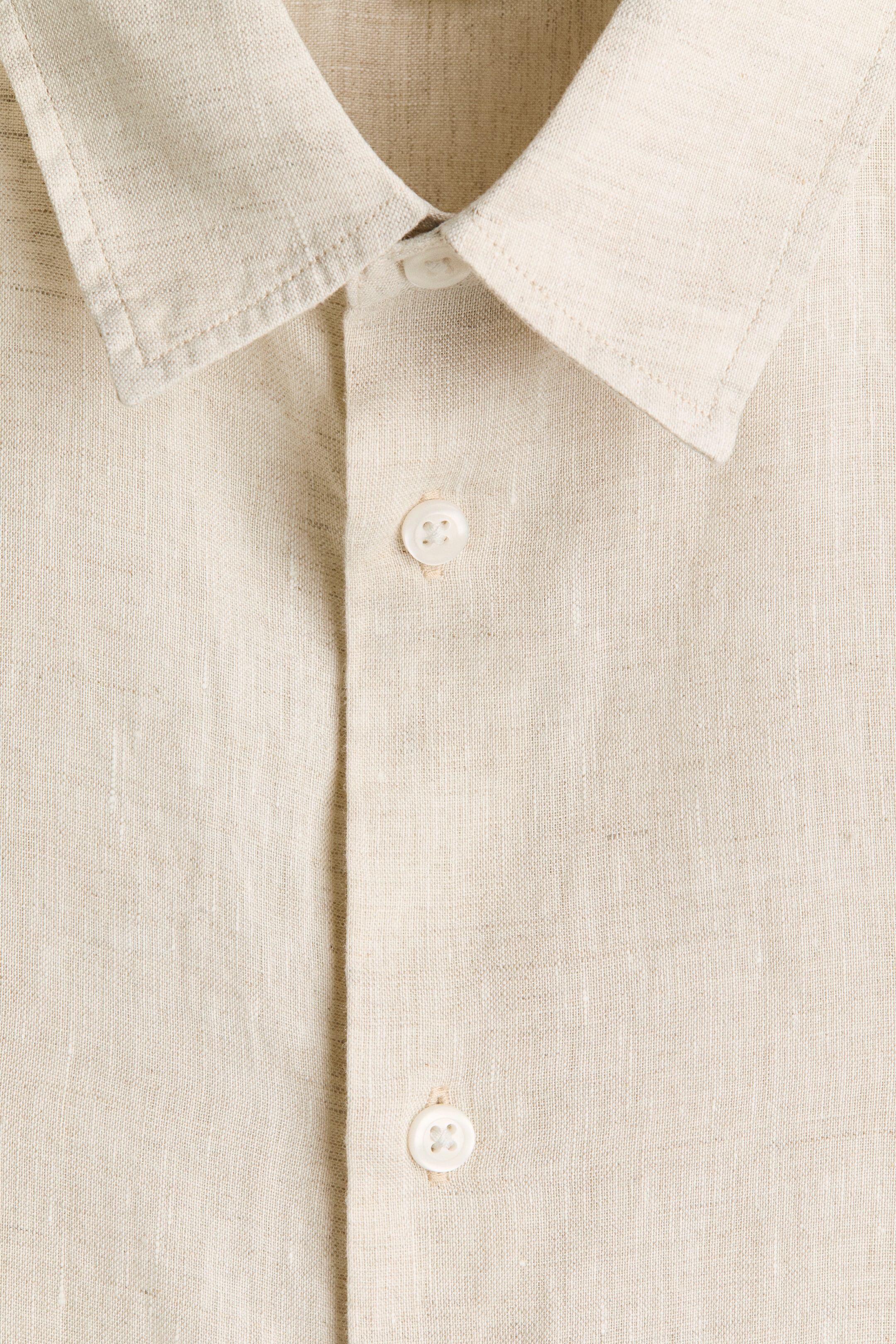 Мужские рубашки H&M Relaxed-Fit Linen Shirt — фото 7