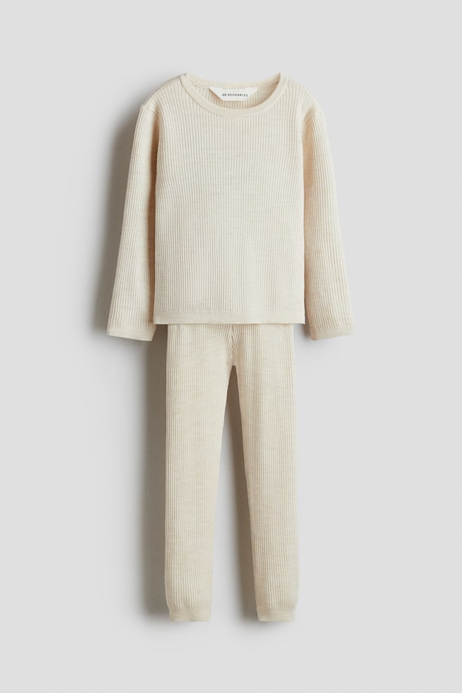 2-piece merino wool set - Light beige - 1
