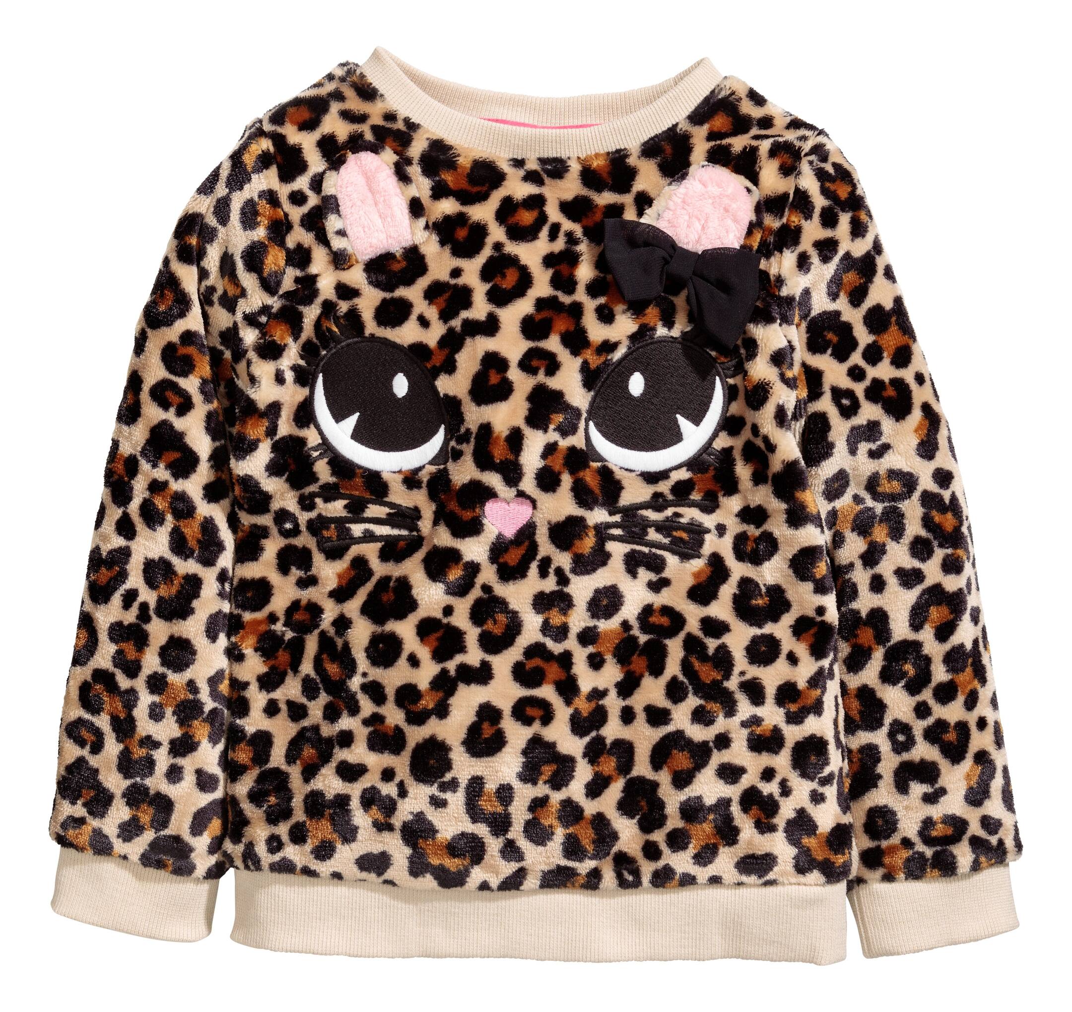 View larger image: Velour sweatshirt - Beige/Leopard print - Kids | H&M GB 1