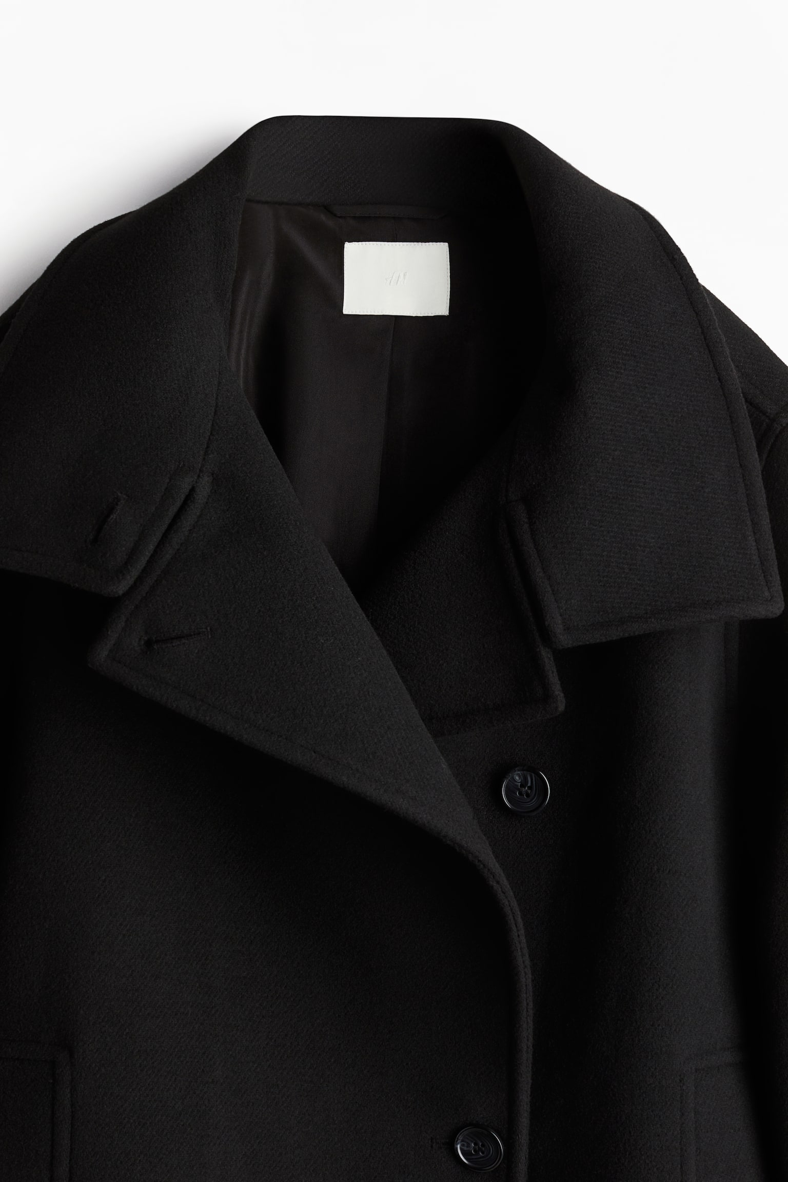 High-collar coat - Black - 3