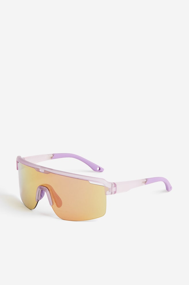 Lustrzane sportowe okulary przeciwsłoneczne - Jasnofioletowy - 2