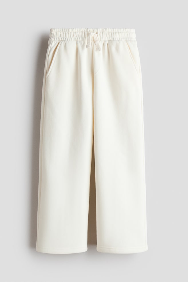 Wide-Leg Brushed-Inside Joggers - Cream/Black/Gray melange/Light gray melange - 1