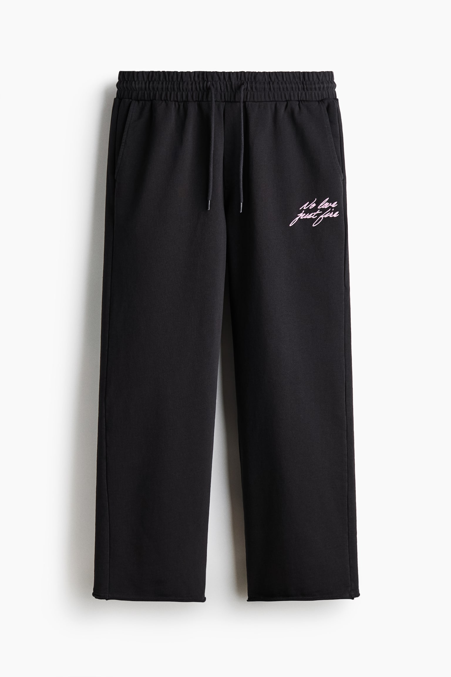 Relaxed Fit Cotton joggers - Black/No Love Just Fire/Pink/Just Love - 1